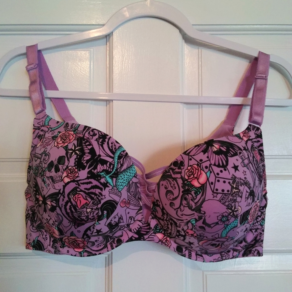 NWOT TORRID CURVE Bra 36D Butterfly & Roses